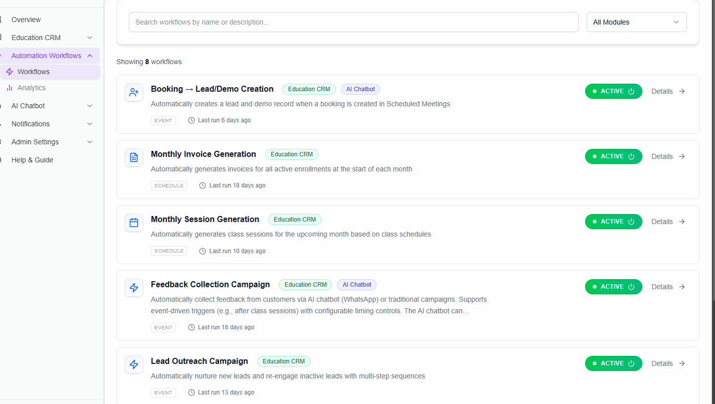 Monthly Class Session Auto-Generation
