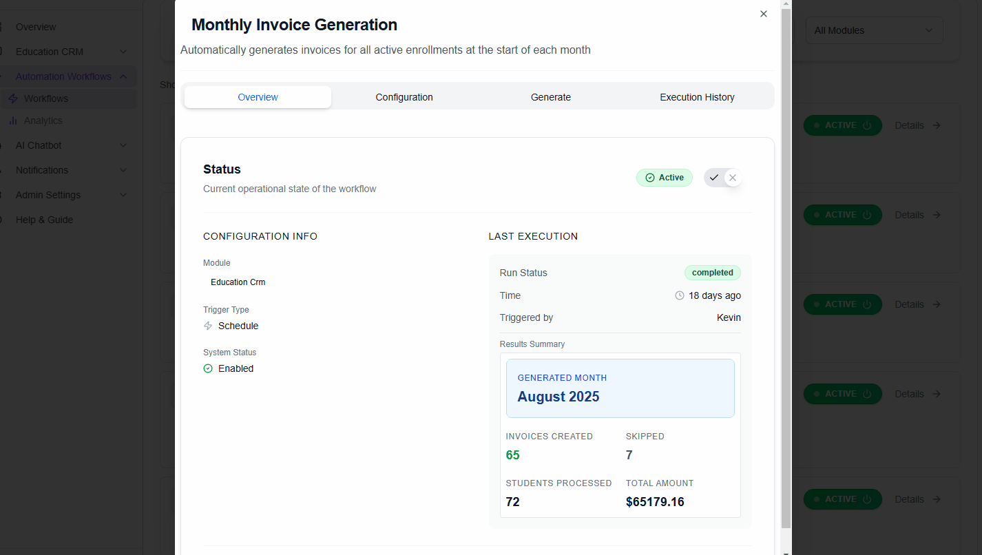 Monthly Invoice Auto-Generation