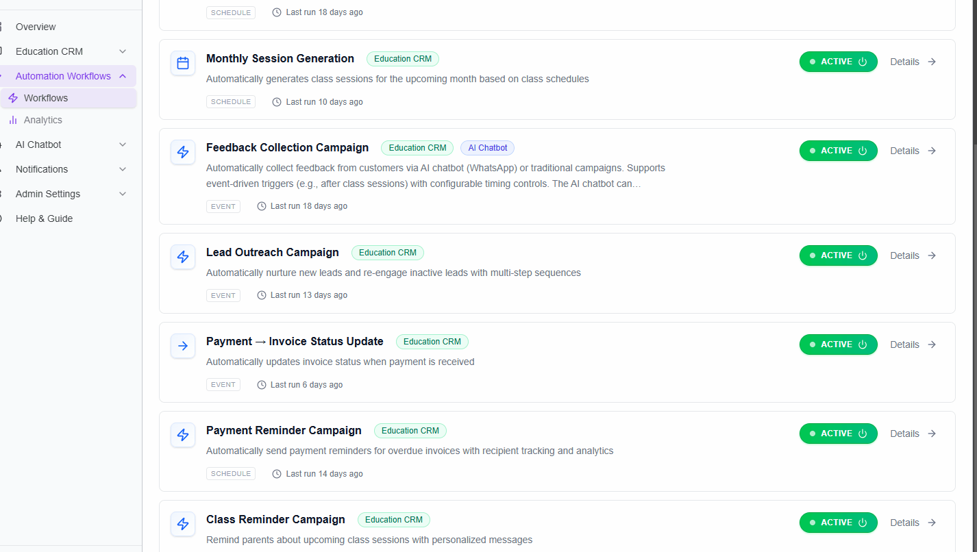Automated Class Reminders