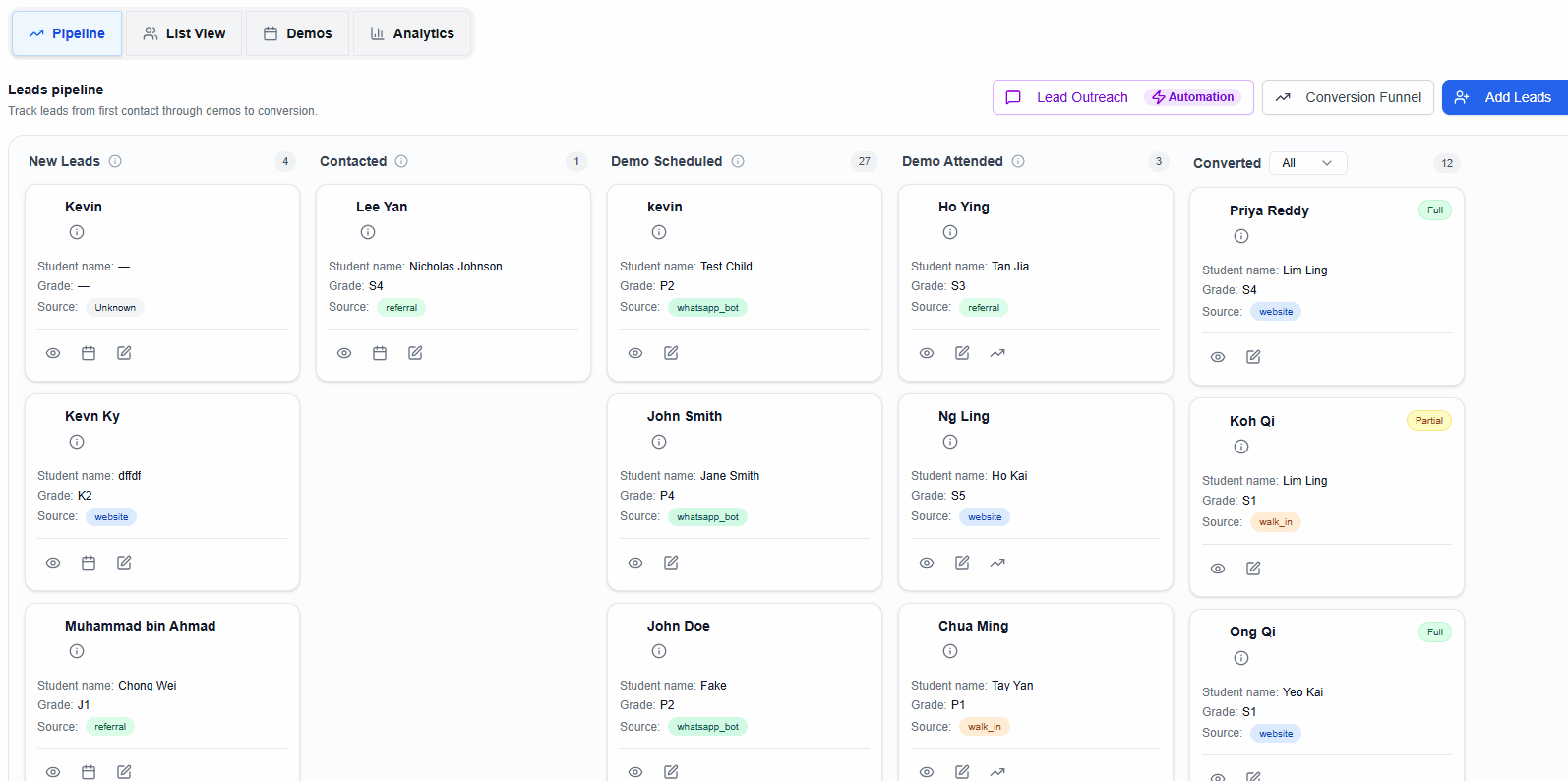 Lead Management & Conversion